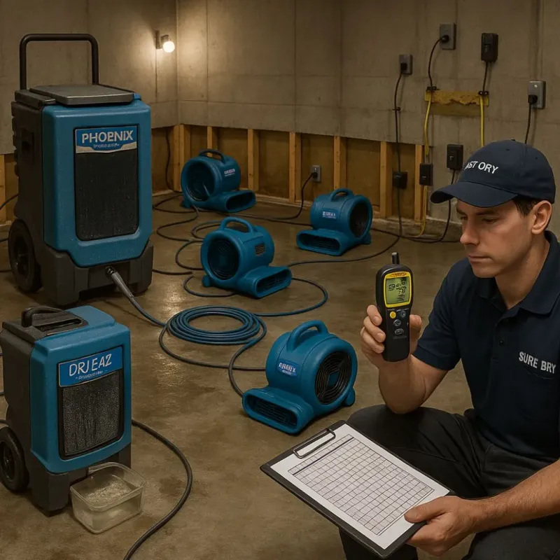 Structural Drying and Dehumidification process in Claremont, NH